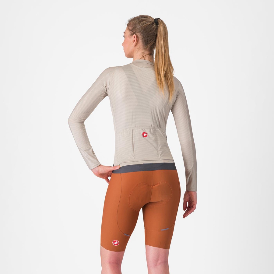 Shorts Com Babador Castelli ESPRESSO W DT Feminino Bege | 014927JSL