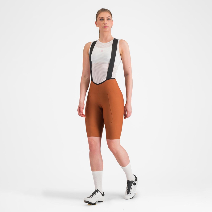 Shorts Com Babador Castelli ESPRESSO W DT Feminino Bege | 014927JSL