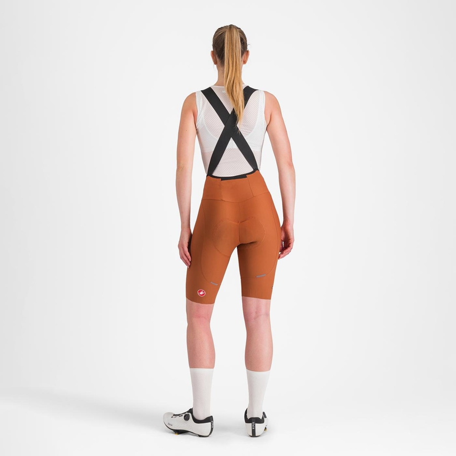 Shorts Com Babador Castelli ESPRESSO W DT Feminino Bege | 014927JSL
