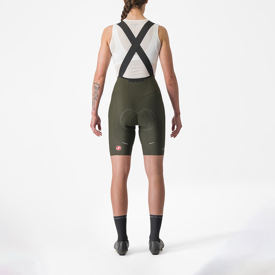 Shorts Com Babador Castelli ESPRESSO W DT Feminino Verdes Escuro | 157304ODE