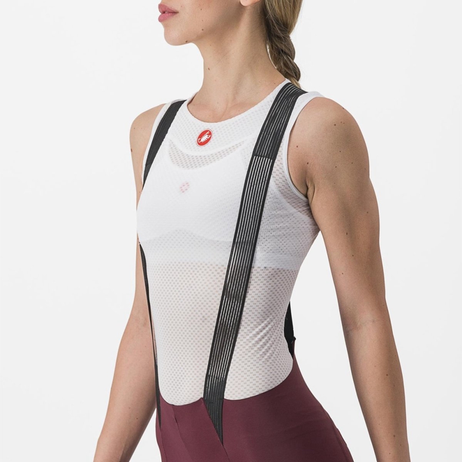 Shorts Com Babador Castelli FREE AERO RC W Feminino Bordeaux Escuro | 217485IKQ