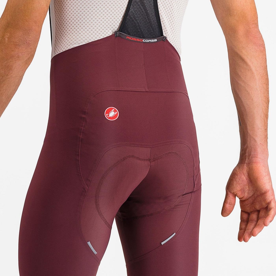 Shorts Com Babador Castelli FREE AERO RC CLASSIC Masculino Bordeaux Escuro Branco | 952437TPI
