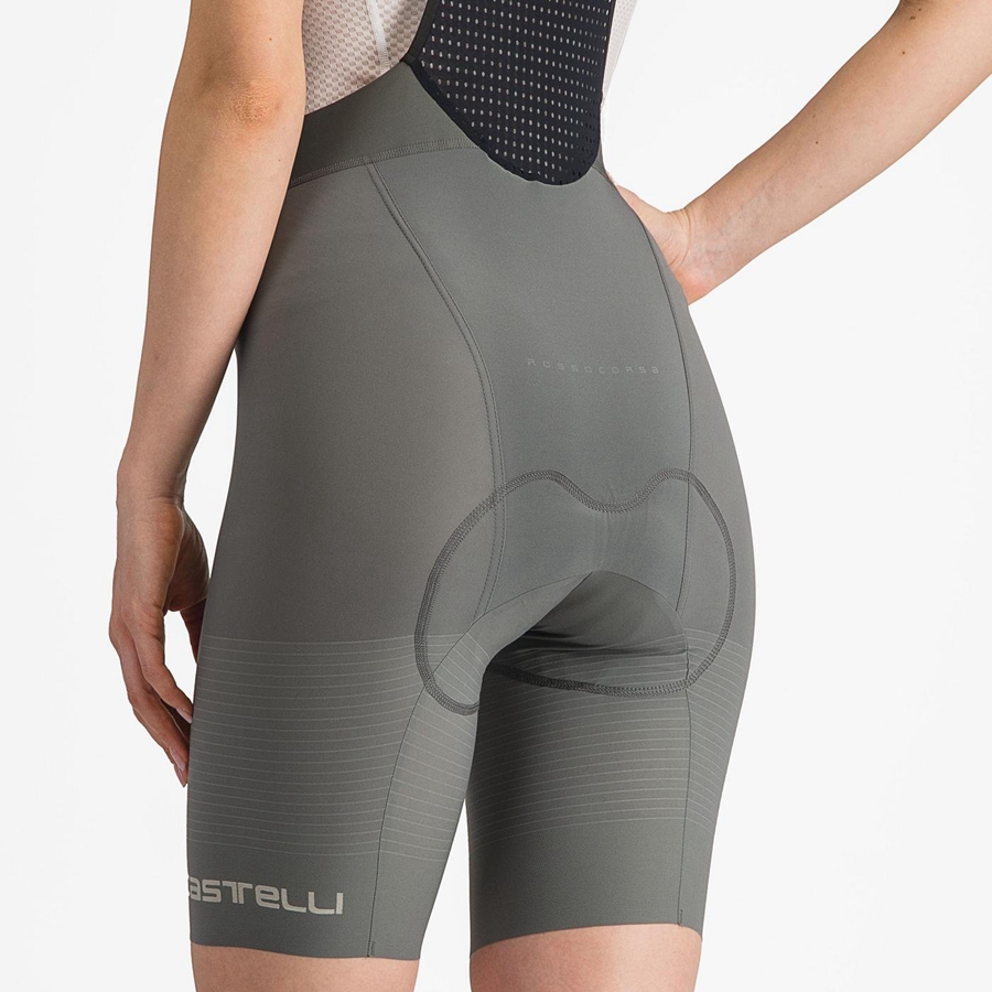 Shorts Com Babador Castelli PREMIO W Feminino Cinzentas | 456987NQR